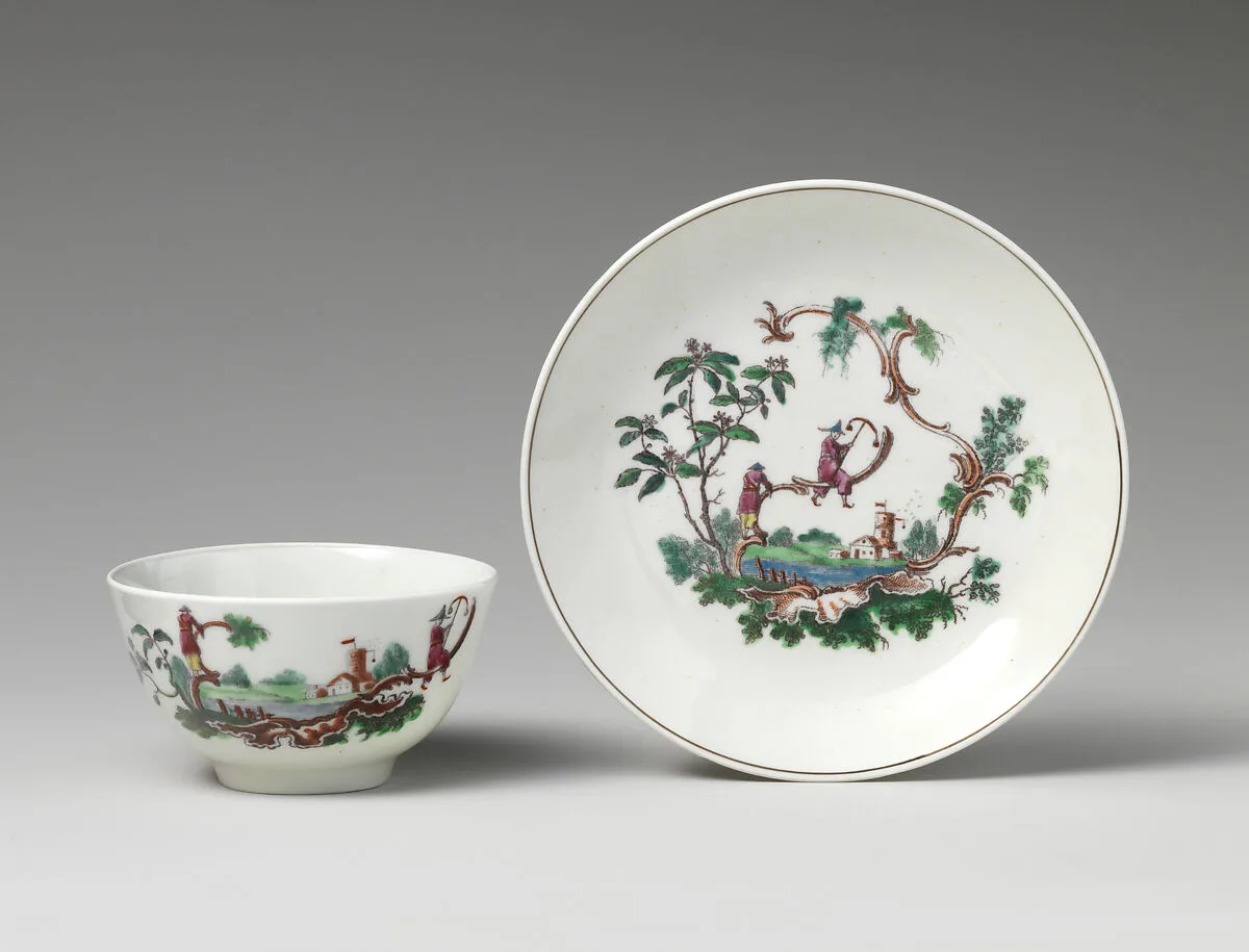 Cup and saucer — Worcester factory