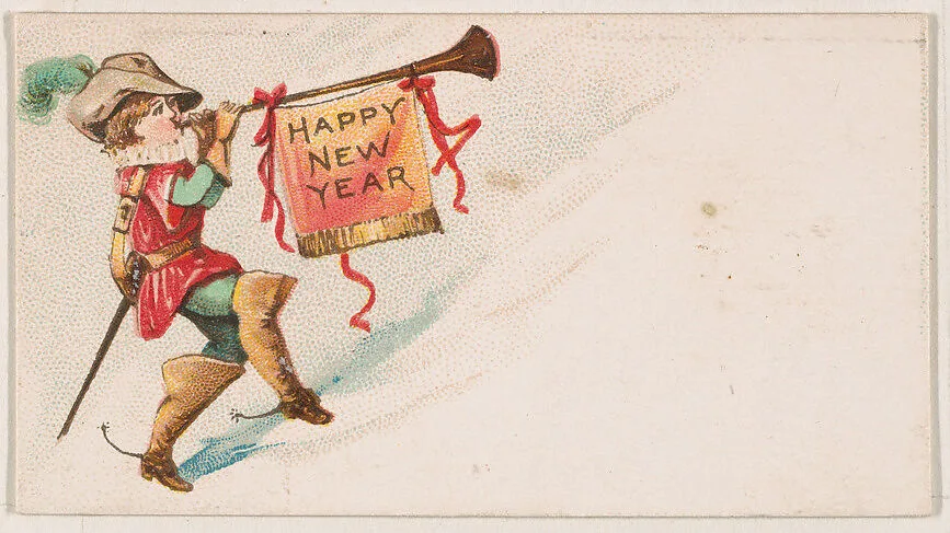 Happy New Year, from the New Years 1890 series (N227) issued by Kinney Bros. — Kinney Brothers Tobacco Company