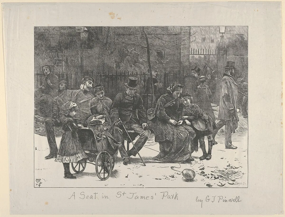 A Seat in St. James's Park — George John Pinwell|Joseph Swain