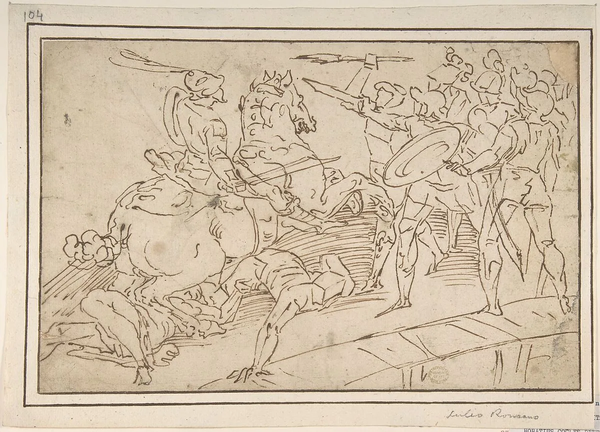 Horatius Cocles Defending the Bridge — Luca Cambiaso