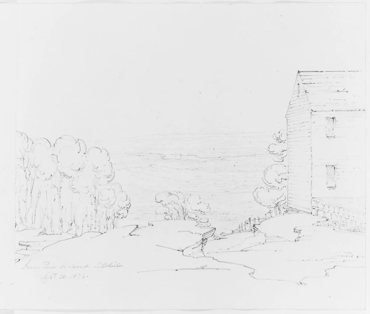 From Pine Orchard, Catskills (from Sketchbook) — John William Casilear