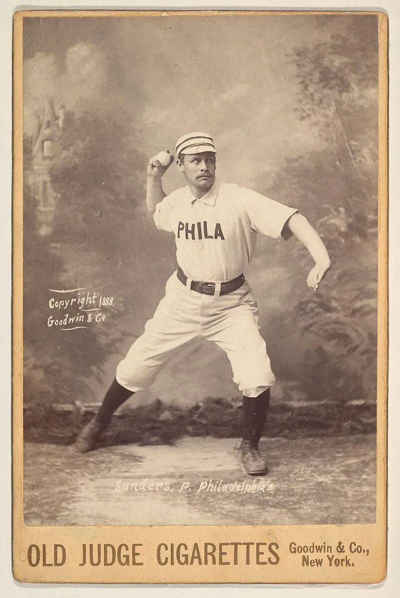 Sanders, Pitcher, Philadelphia, from the series Old Judge Cigarettes — Goodwin & Company