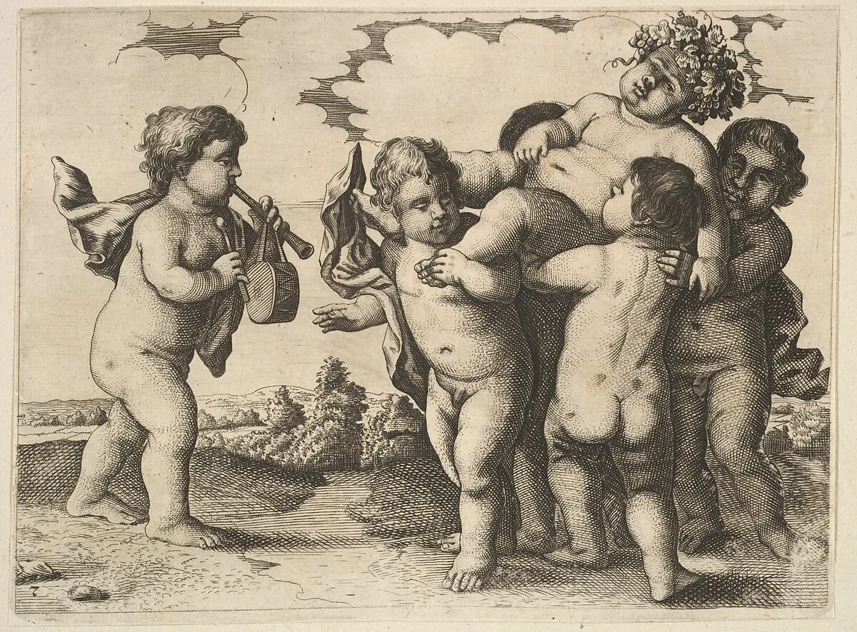 Six Boys (copy in reverse) — Wenceslaus Hollar|Pieter van Avont