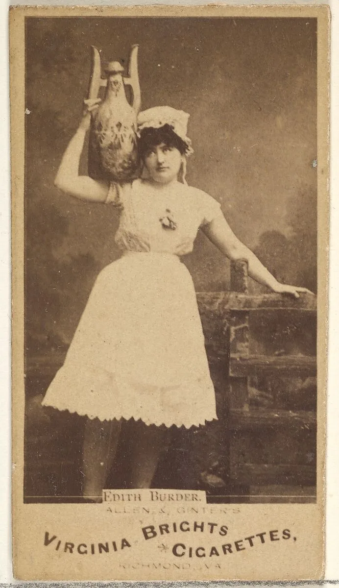 Edith Burder, from the Actors and Actresses series (N45, Type 1) for Virginia Brights Cigarettes — Allen & Ginter