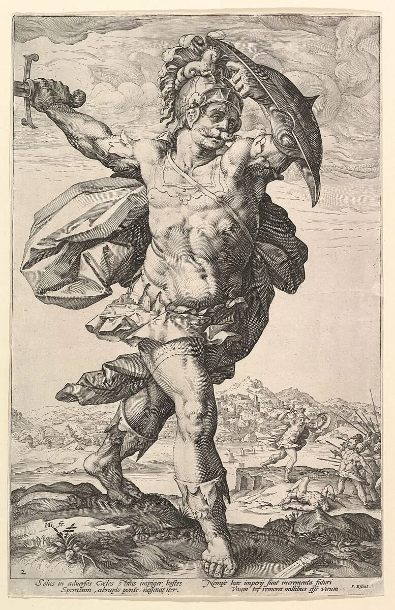 Horatius Cocles, from "The Roman Heroes" — Hendrick Goltzius