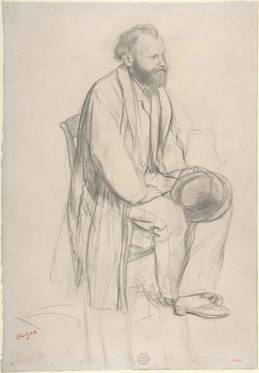 Édouard Manet, Seated, Holding His Hat — Edgar Degas|Edouard Manet