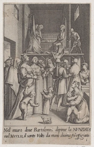 The Painting of the Aunnunciation, from Scelta d'Alcuni Miracoli e Grazie della Santissima Nunziata di Firenze (Selection of Some Miracles and Graces that Occurred in the Church of the Annunziata in Florence)