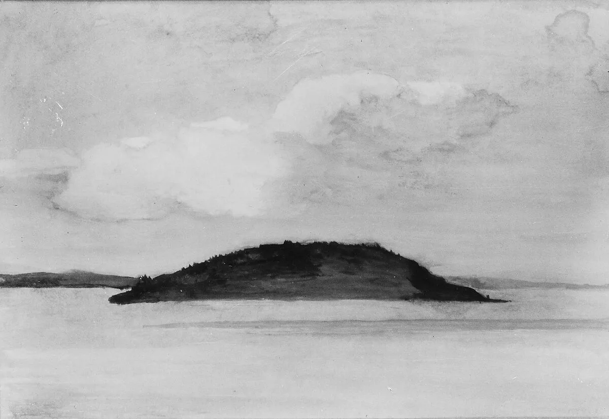Sheep Porcupine Island, Bar Harbor, Maine, Evening Study, August 29, 1896 — John La Farge