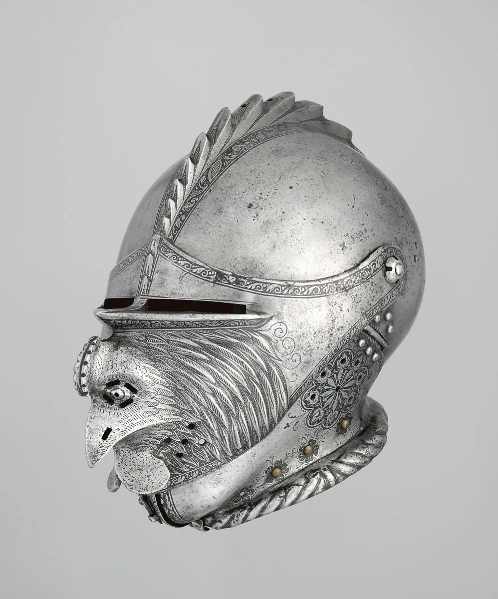 Armet with Mask Visor in the Form of a Rooster — Unknown