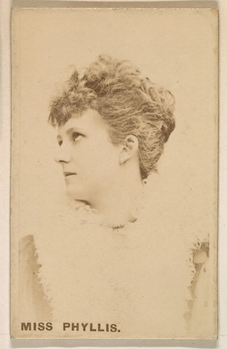 Miss Phyllis, from the Actresses series (N246), Type 1, issued by Kinney Brothers to promote Sporting Extra Cigarettes — Kinney Brothers Tobacco Company
