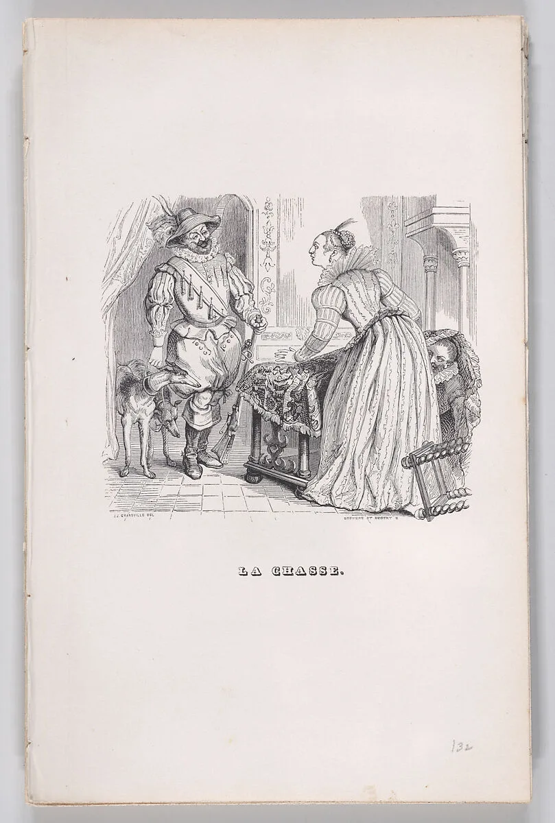 "The Hunt" from The Complete Works of Béranger — Pierre Jean de Béranger|Fournier & Perrotin|J. J. Grandville|César-Auguste Hébert|Louis-Henri Brevière