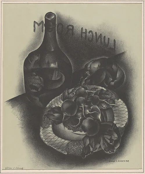 Still-Life with Bottle (Lithograph #34) — William Samuel Schwartz
