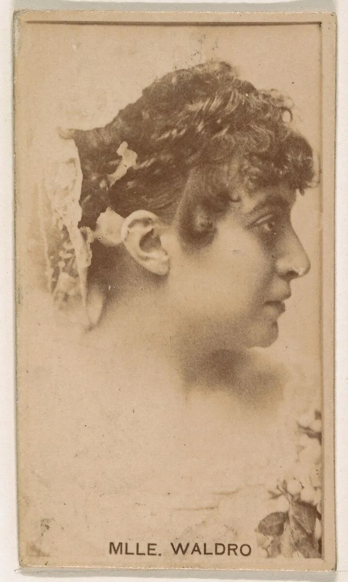 Mlle. Waldro, from the Actresses series (N245) issued by Kinney Brothers to promote Sweet Caporal Cigarettes — Kinney Brothers Tobacco Company