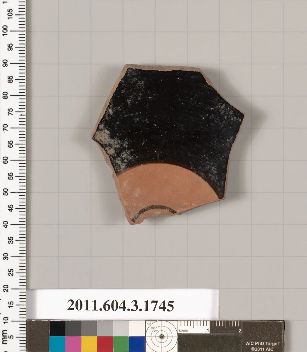 Terracotta fragment of a kylix: Band or lip cup (drinking cup) — Unknown