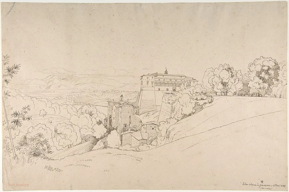 Castello Colonna at Genazzano, Italy — Théodore Caruelle d'Aligny