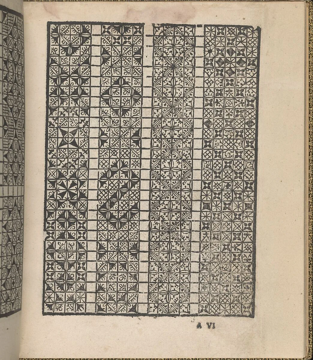 Giardineto novo di punti tagliati et gropposi per exercitio & ornamento delle donne (Venice 1554), page 4 (recto) — Lloyd, Wallis & Lloyd|Matteo Pagano