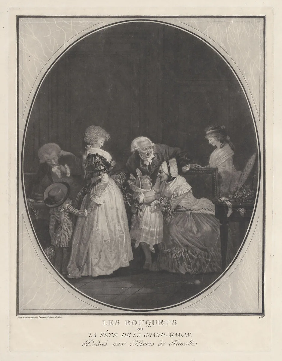 Les Bouquets ou la fête de la grand-maman — Louis Philibert Debucourt