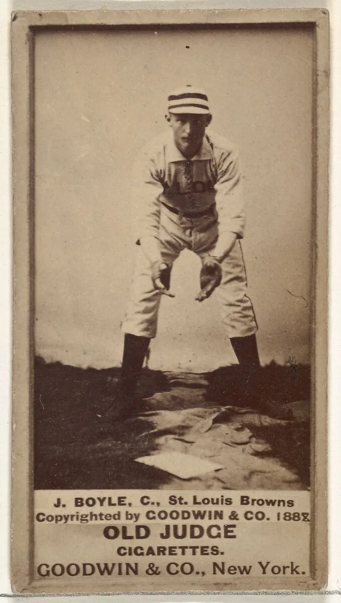 John Anthony "Honest John" Boyle, Catcher, St. Louis Browns, from the Old Judge series (N172) for Old Judge Cigarettes — Goodwin & Company