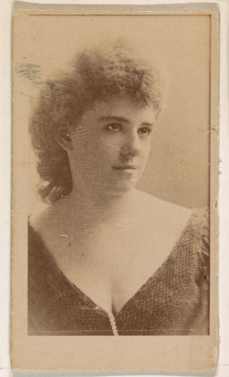 Actress with curly hair, from the Actresses series (N245) issued by Kinney Brothers to promote Sweet Caporal Cigarettes — Kinney Brothers Tobacco Company