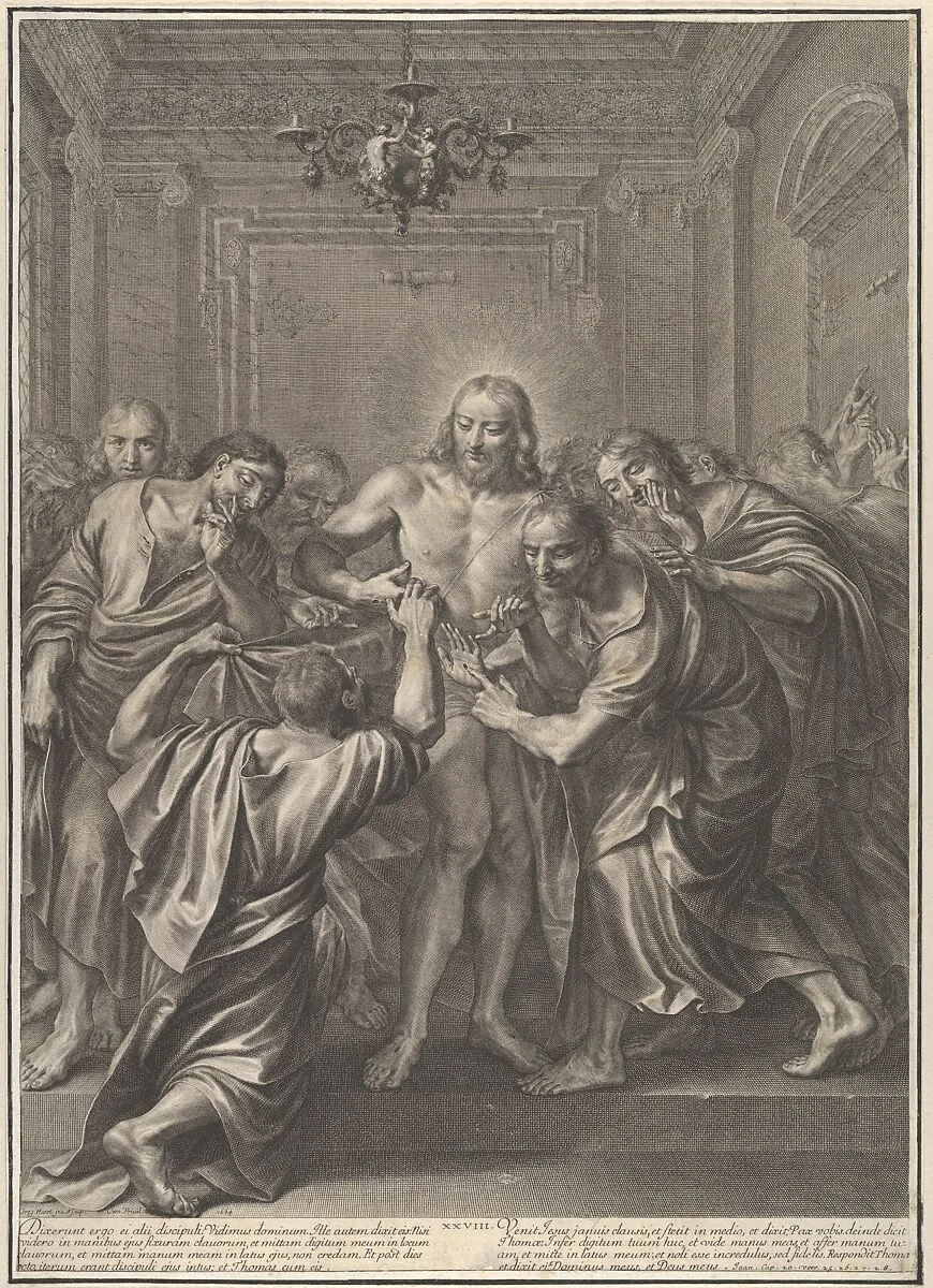 Doubting Thomas, from The Passion of Christ, plate 28 — Grégoire Huret