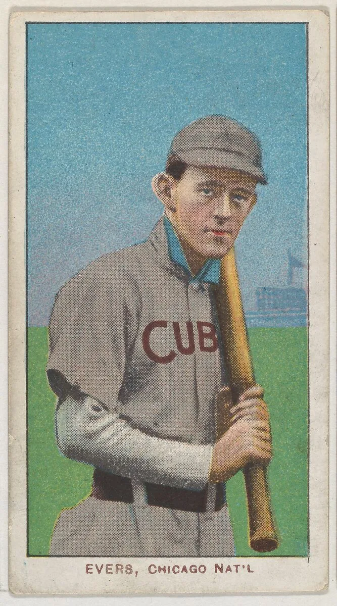 Evers, Chicago, National League, from the White Border series (T206) for the American Tobacco Company — American Tobacco Company