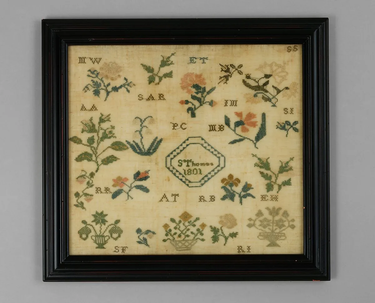 Sampler made at the Westtown Quaker School — Sarah Thomas