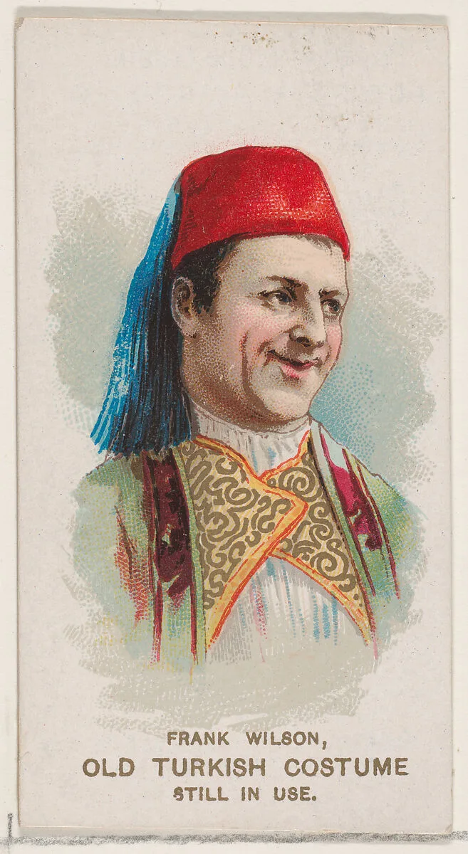 Frank Wilson in Old Turkish Costume, from the set Actors and Actresses, First Series (N70) for Duke brand cigarettes — W. Duke, Sons & Co.|Knapp & Company