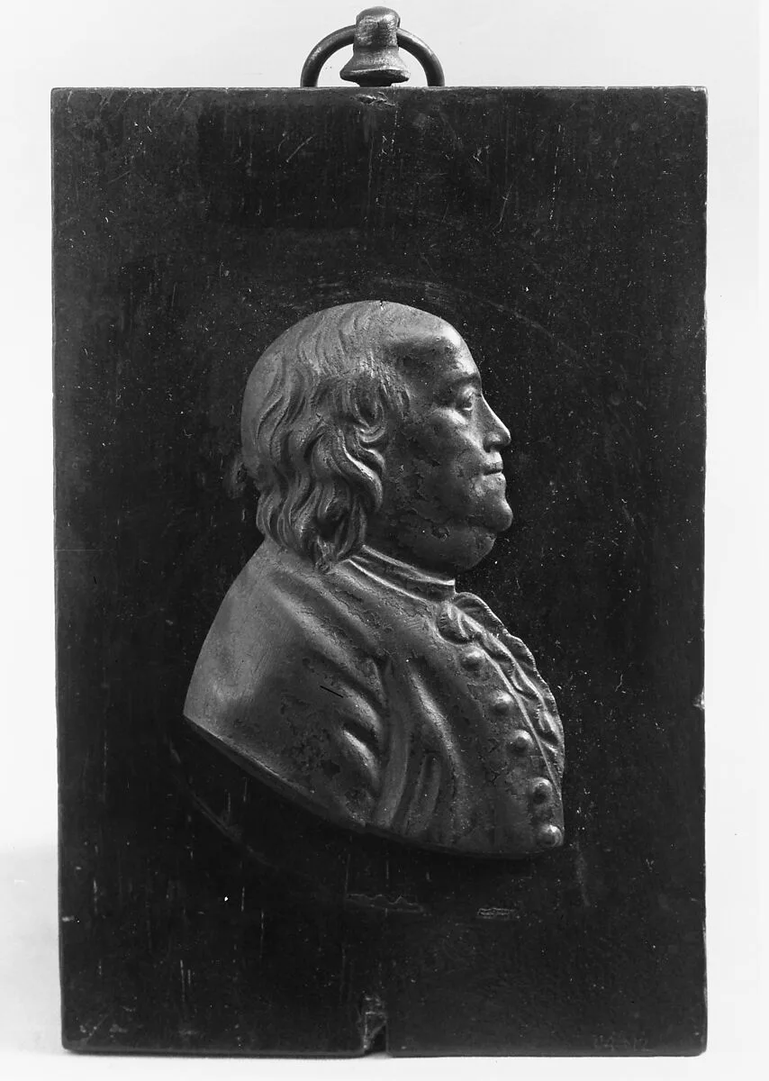 Plaque of Benjamin Franklin — Jean Martin Renaud