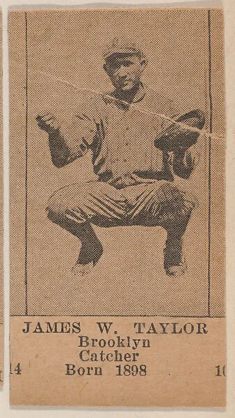 James W. Taylor, Brooklyn Catcher, Baseball photos strip cards -- Brooklyn Dodgers (W504) — Universal Toy & Novelty Manufacturing Company