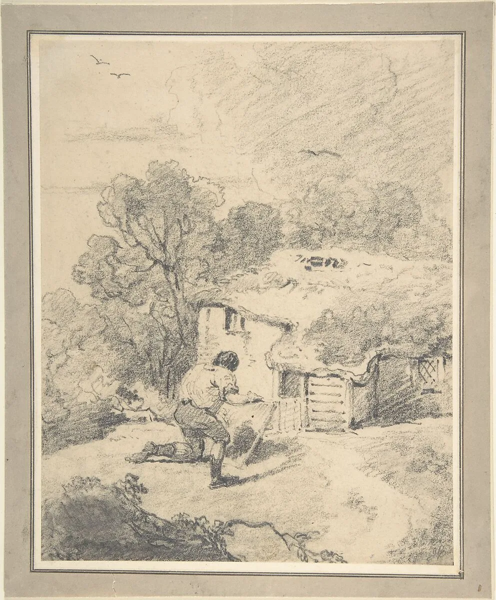 Landscape with Figure — George Morland|John Constable