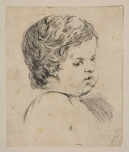 Plate 12: Head of a Child, from "The Book for Learning to Draw" (Livre pour apprendre à dessiner)