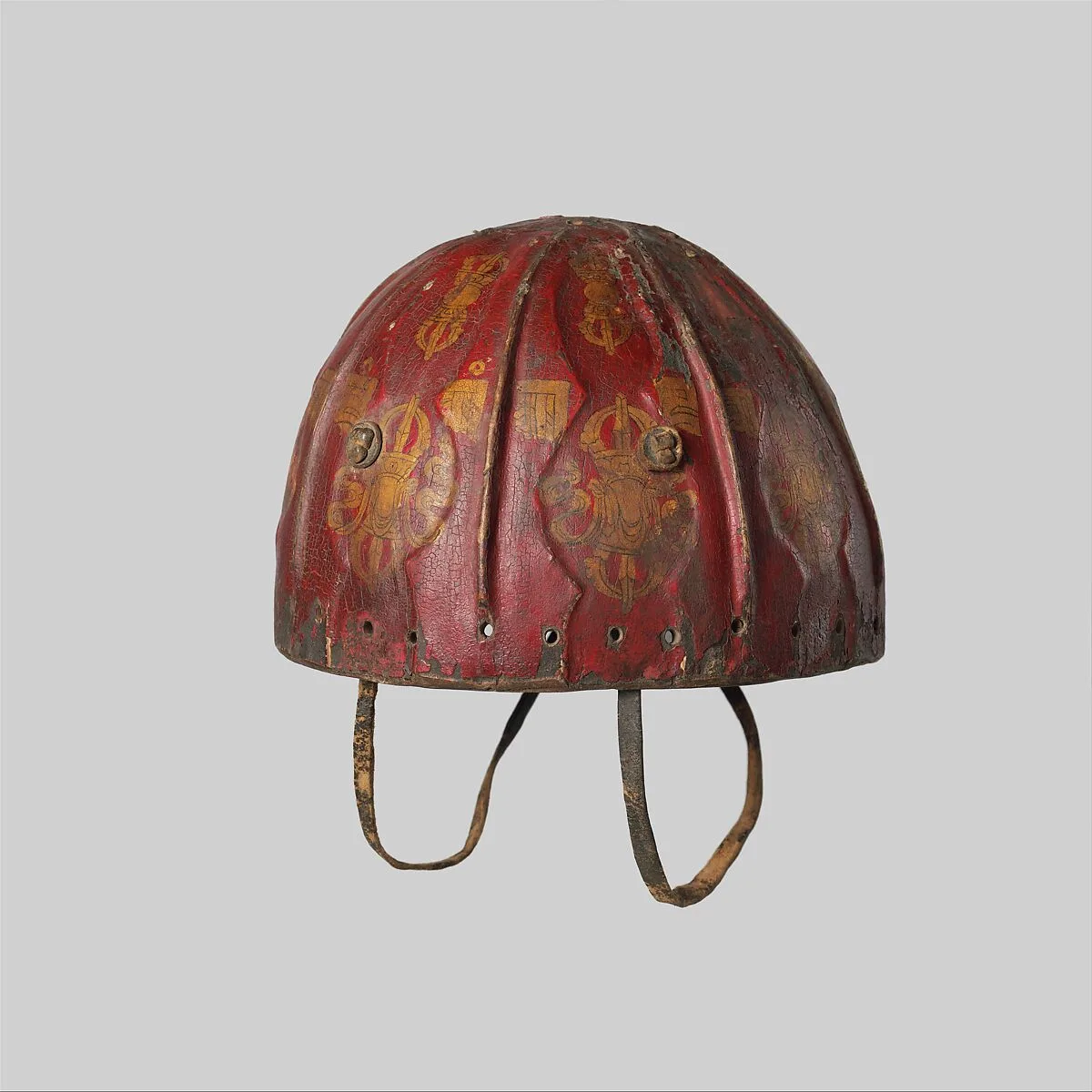 Leather Helmet with Auspicious Symbols — Unknown