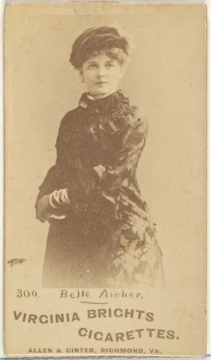 Card 300, Belle Archer, from the Actors and Actresses series (N45, Type 1) for Virginia Brights Cigarettes