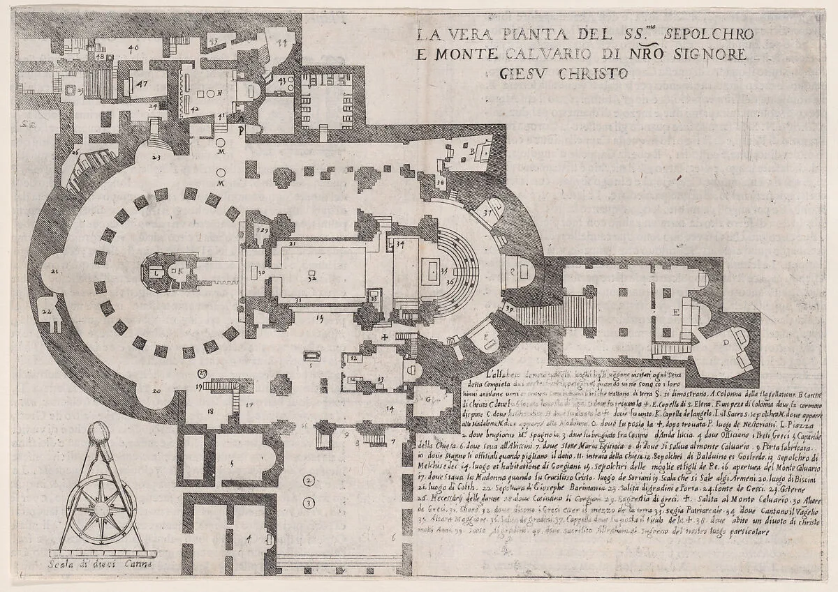 18th Plate, from Trattato delle Piante & Immagini de Sacri Edifizi di Terra Santa (Treatise of the Plans & Images of the Sacred Buildings of the Holy Land) — Jacques Callot|Bernardino Amico|Pietro Cecconcelli