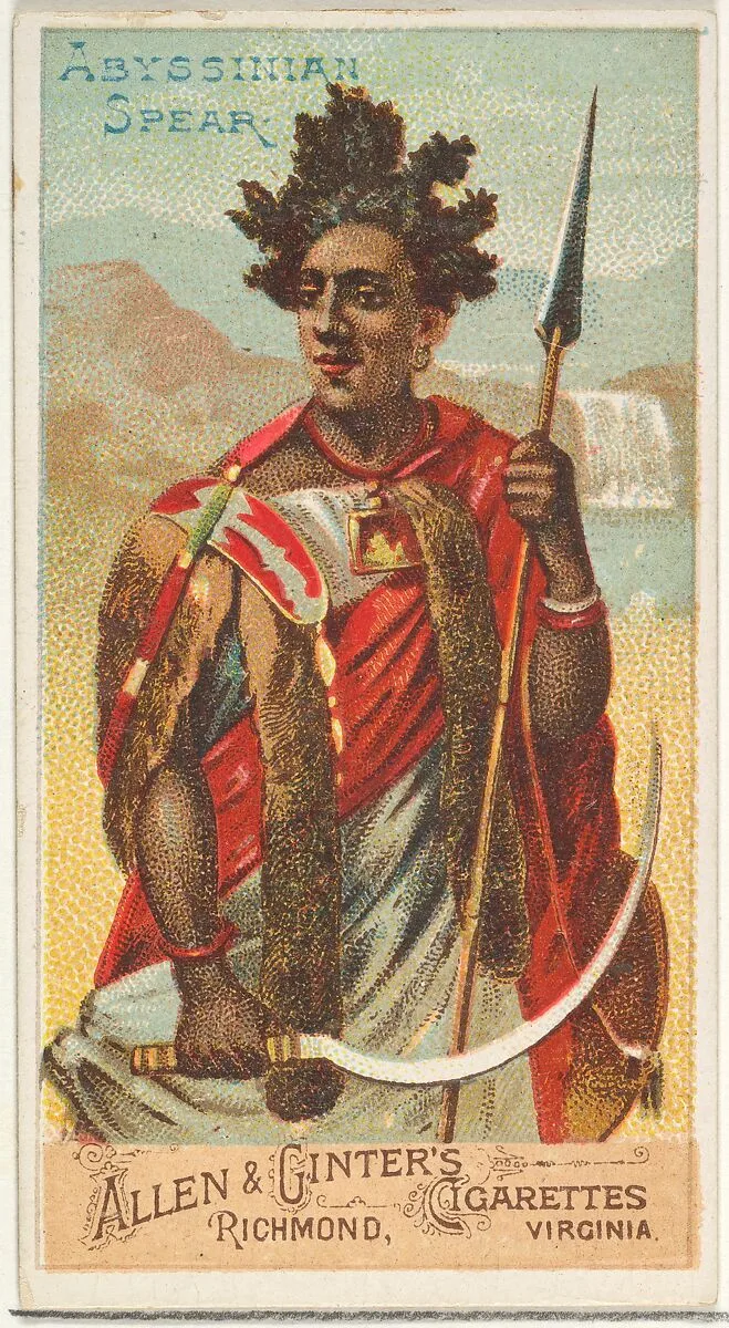 Abyssinian Spear, from the Arms of All Nations series (N3) for Allen & Ginter Cigarettes Brands — Allen & Ginter