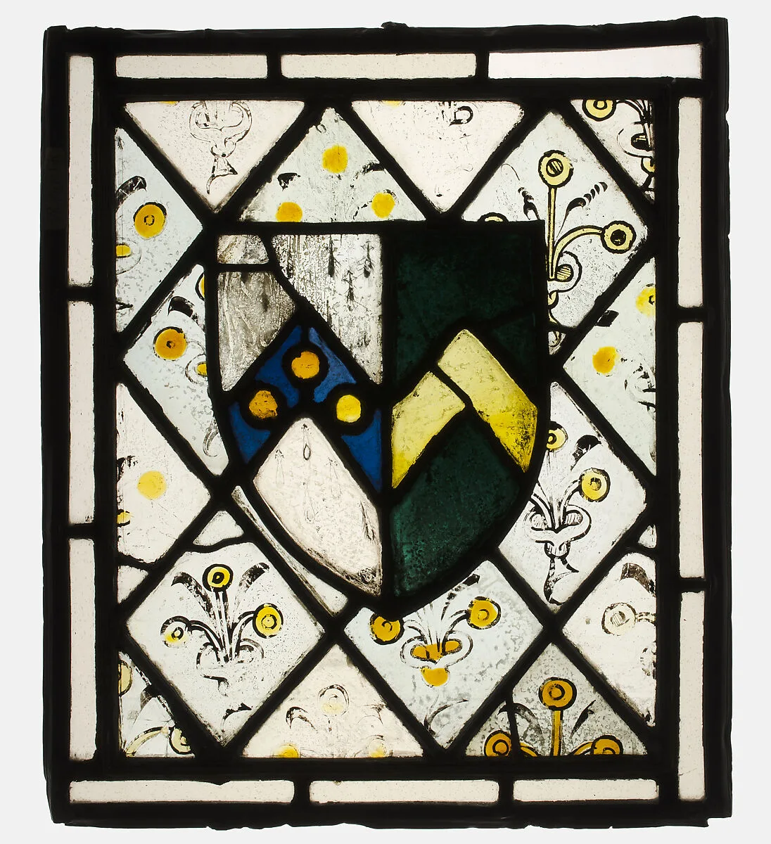 Stained Glass Panel with Heraldic Shield of Johnson — Unknown