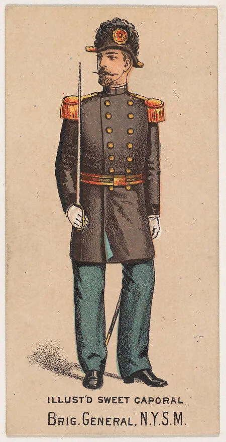Brigadier General, N.Y.S.M., from the Military Series (N224) issued by Kinney Tobacco Company to promote Sweet Caporal Cigarettes — Kinney Brothers Tobacco Company