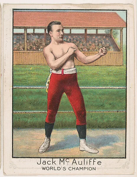 Jack McAuliffe, from the Champion Athlete and Prize Fighter series (T220), issued by Mecca and Tolstoi Cigarettes — Tolstoi Cigarettes|Mecca Cigarettes