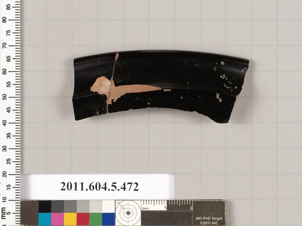 Terracotta rim fragment of a kylix (drinking cup) — Unknown