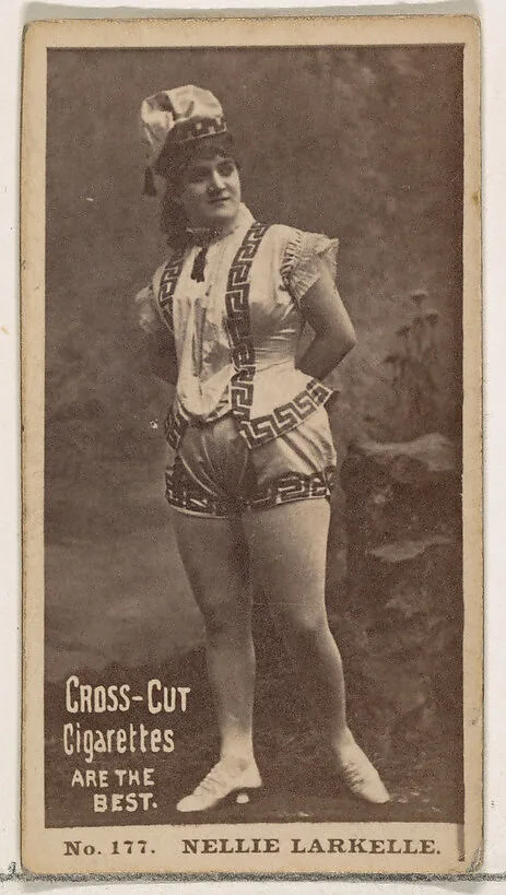 Card Number 177, Nellie Larkelle, from the Actors and Actresses series (N145-2) issued by Duke Sons & Co. to promote Cross Cut Cigarettes — W. Duke, Sons & Co.