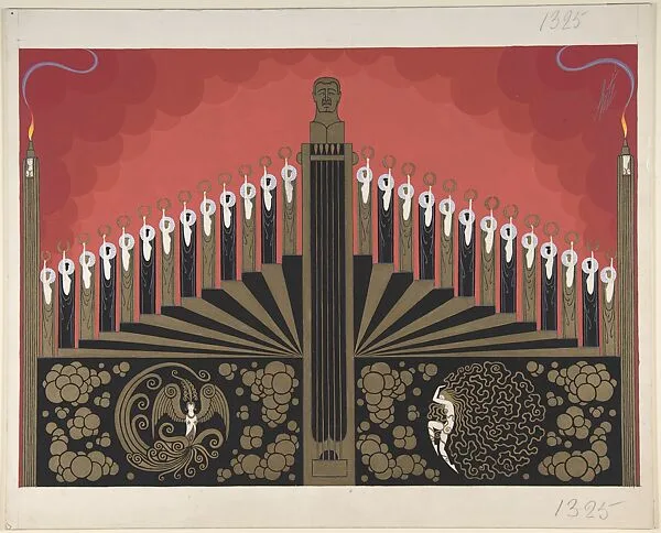 Finale stage set design for "Victor Herbert," George White's Scandals, New York, 1928 — Erté (Romain de Tirtoff)