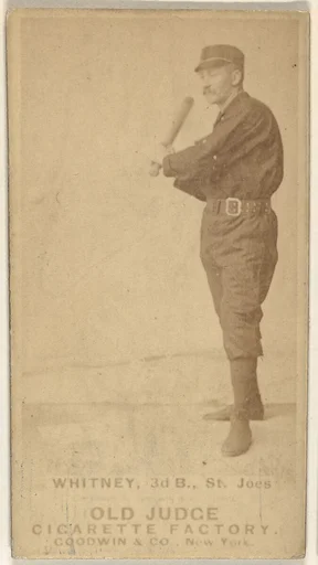 Charles F. Whitney, 3rd Base, St. Joseph Clay Eaters, from the Old Judge series (N172) for Old Judge Cigarettes