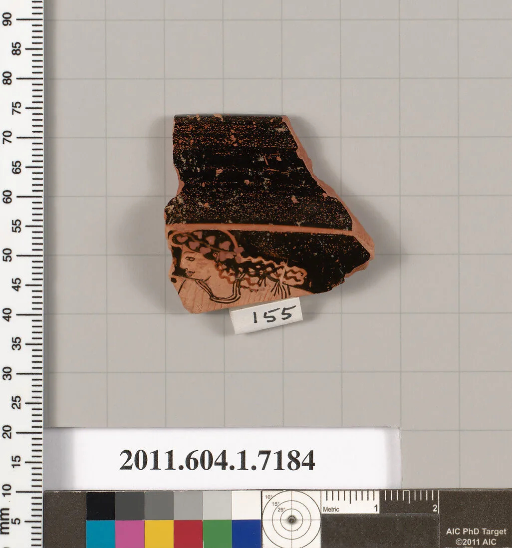 Terracotta rim fragment of a kylix (drinking cup) — Makron