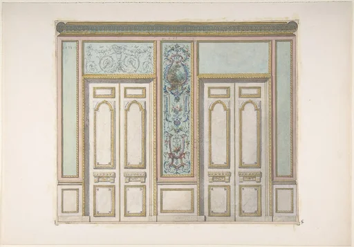 Design for a Pair of Doors Joined by an Ornamental Panel