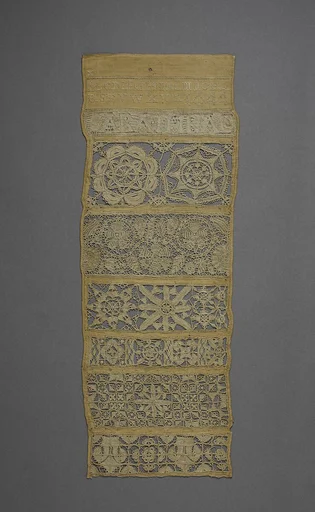 Sampler with needle lace and cutwork