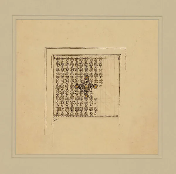Design for wirework screen for window — Louis C. Tiffany|Tiffany Glass and Decorating Company