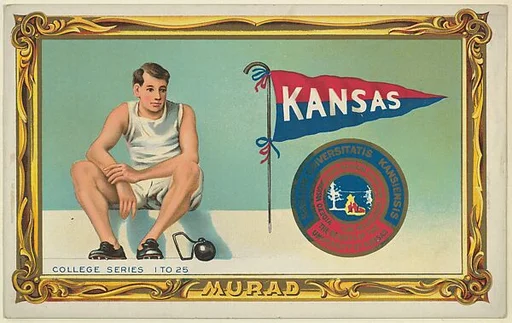University of Kansas, version two, part of the College Series cabinet cards (T6)