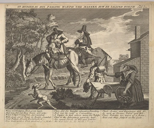 Sir Hudibras His Passing Worth the Manner How He Sallyed Forth (Plate 2: Illustrations to Samuel Butler's Hudibras)