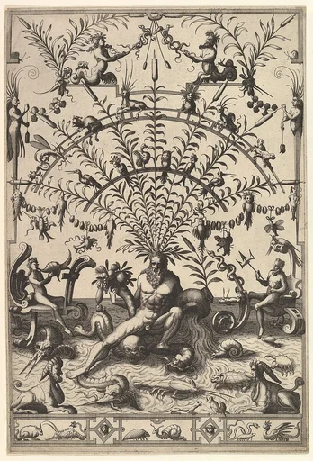Modern Grotesque Decoration with a River God