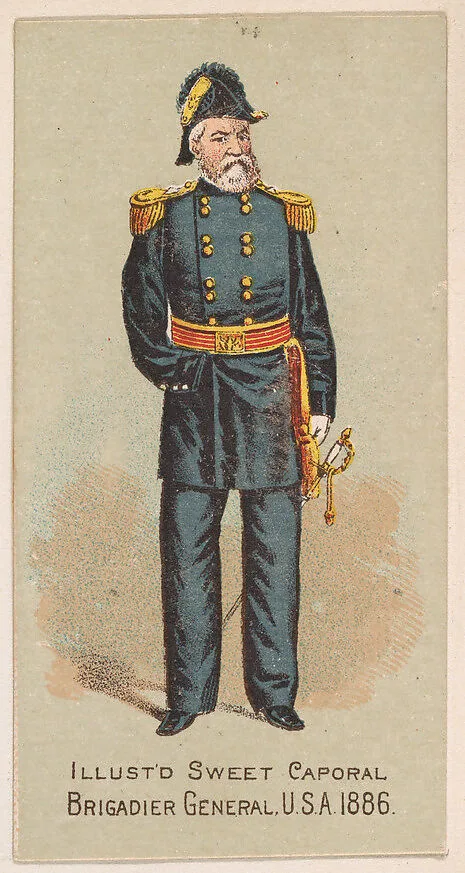 Brigadier General, United States Army, 1886, from the Military Series (N224) issued by Kinney Tobacco Company to promote Sweet Caporal Cigarettes — Kinney Brothers Tobacco Company